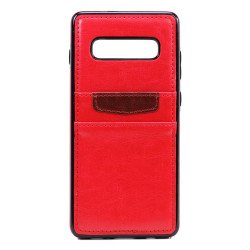 Galaxy S10e Leather Style Credit Card Case (Red) Galaxy S10e Leather Style Credit Card Case (Red)